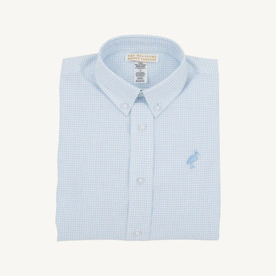 Barrington Blue Mini Windowpane Dean's List Dress Shirt