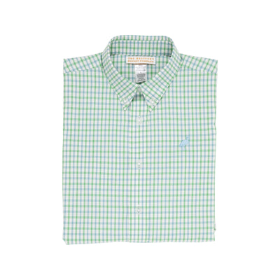 Kiawah Kelly Green and Barrington Blue Chandler Check Dean's List Dress Shirt