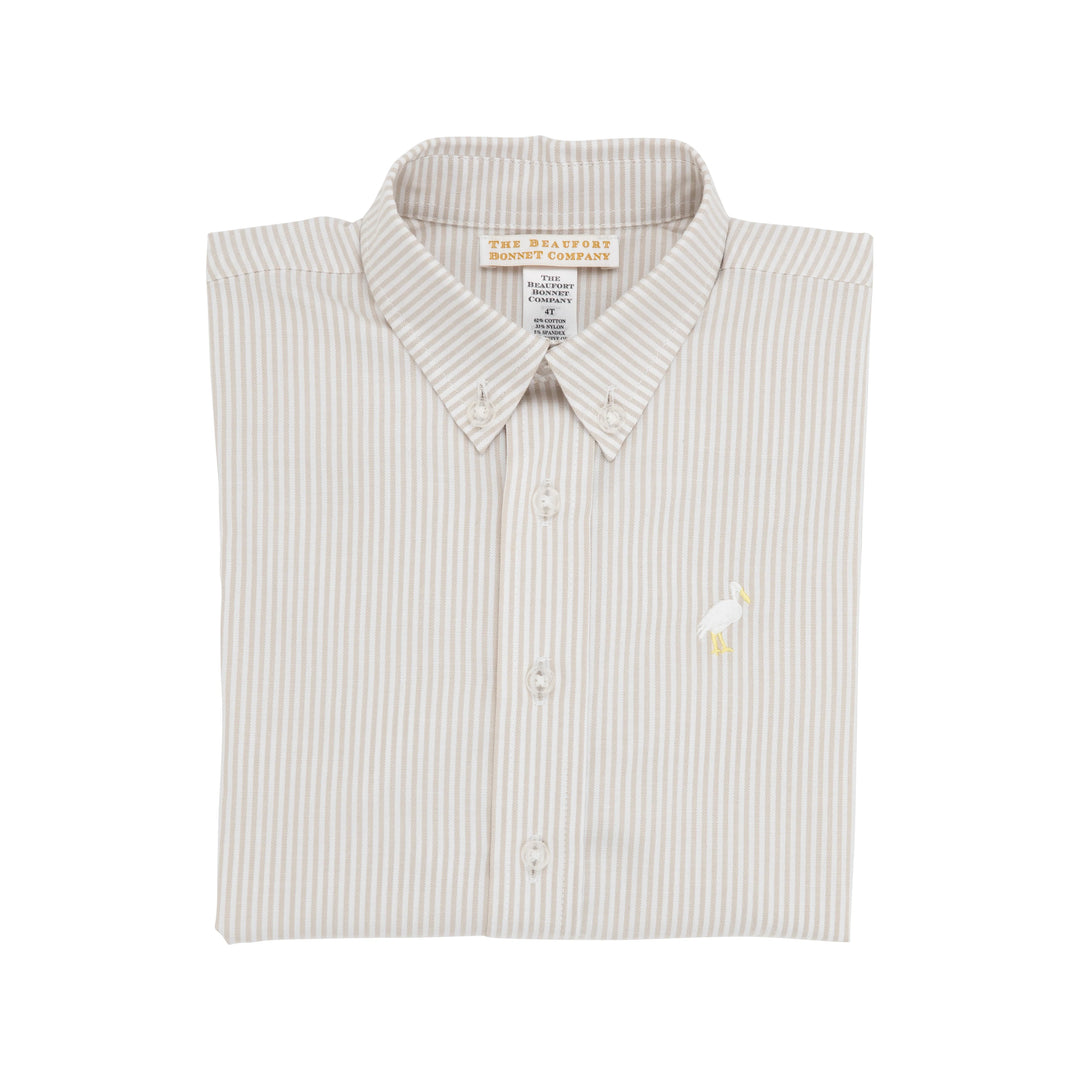 Keeneland Khaki Oxford Stripe Dean's List Dress Shirt – Southern Style