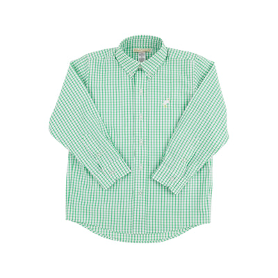 Kiawah Kelly Green Windowpane Dean's List Dress Shirt