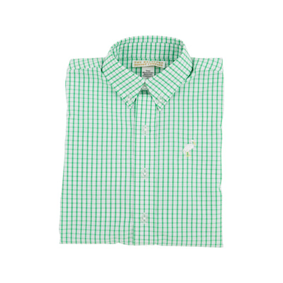 Kiawah Kelly Green Windowpane Dean's List Dress Shirt