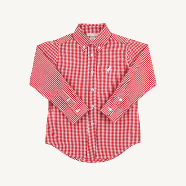 Richmond Red Mini Gingham Dean's List Dress Shirt