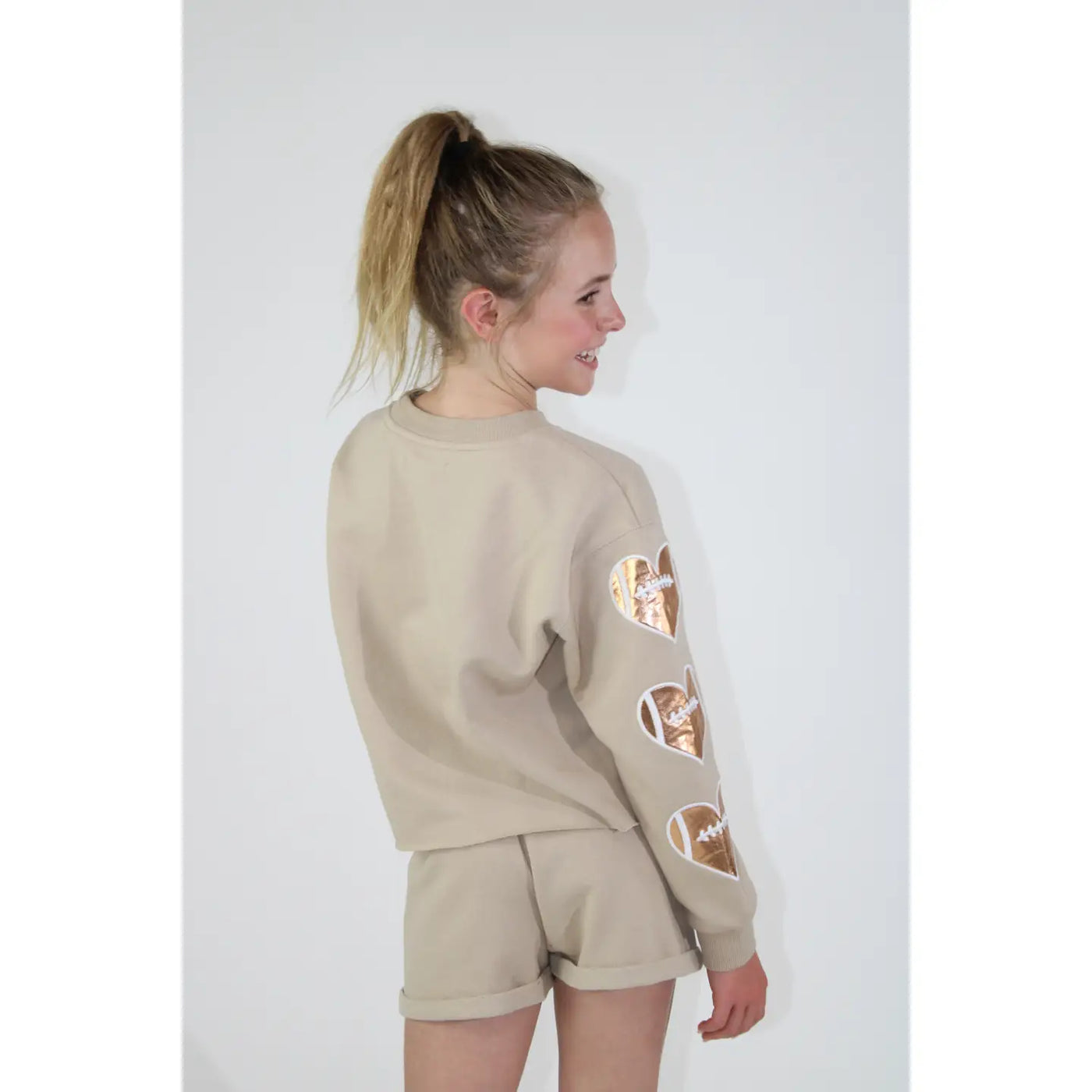 Football Heart Applique Shorts