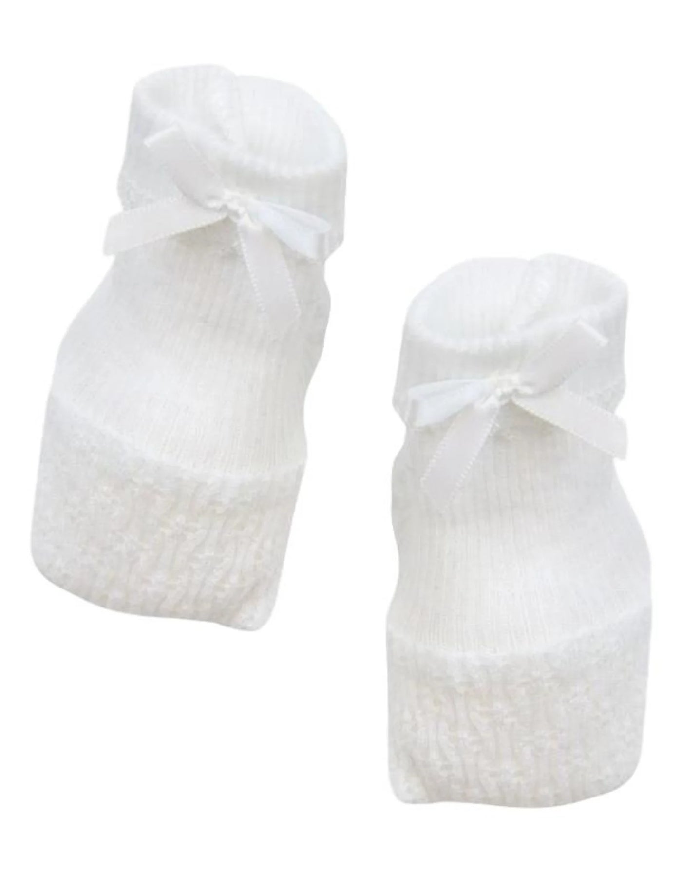 White Booties with White Bow