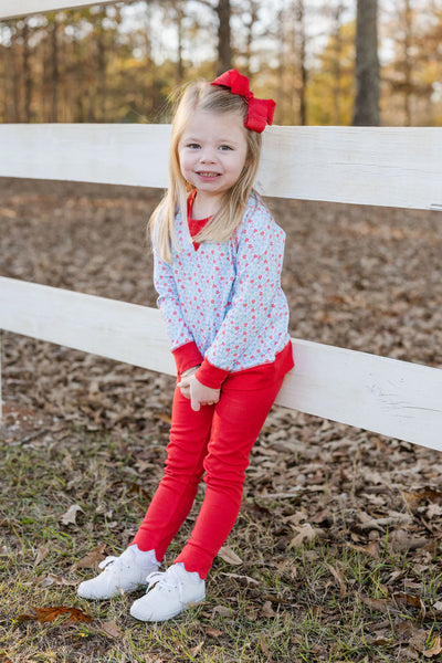 Red Scallop Leggings (Full Bloom Collection)