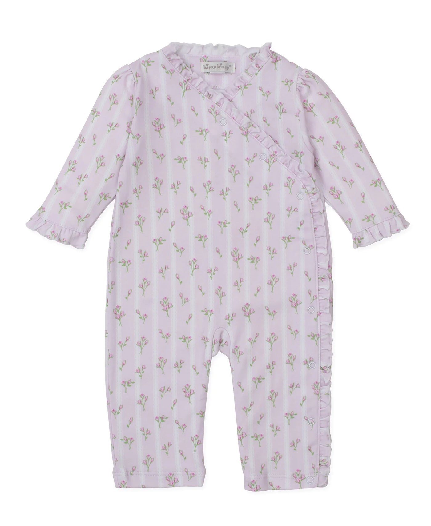 Ribbon Stripes Bouquets Playsuit Pink