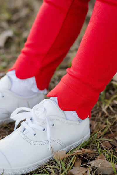 Red Scallop Leggings (Full Bloom Collection)