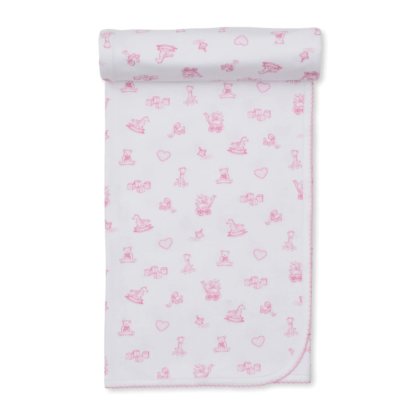 Printed Blanket - Vintage Toy Treasures - Light Pink