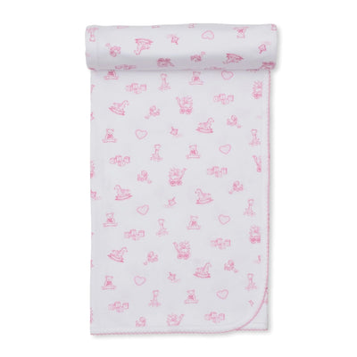 Printed Blanket - Vintage Toy Treasures - Light Pink