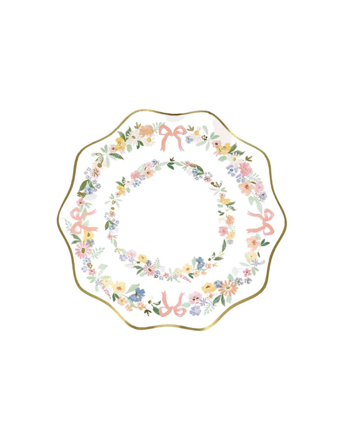 Elegant Floral Side Plates- 8 Pack