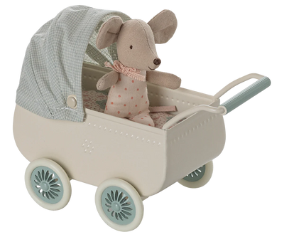 Mint Pram with Baby Mouse