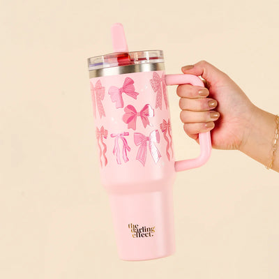 Blushing Bows 40oz Lifestyle Flip Straw Tumbler