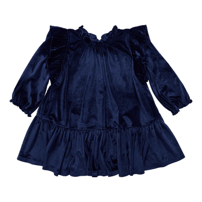 Velour Harper Dress - Navy