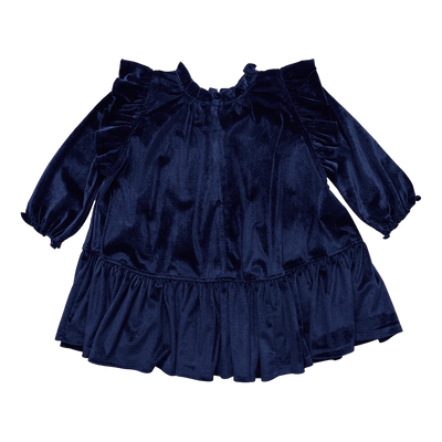 Velour Harper Dress - Navy