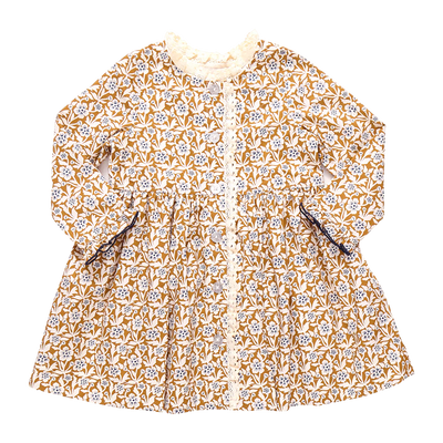 Autumn Dress- Gold Climbing Floral