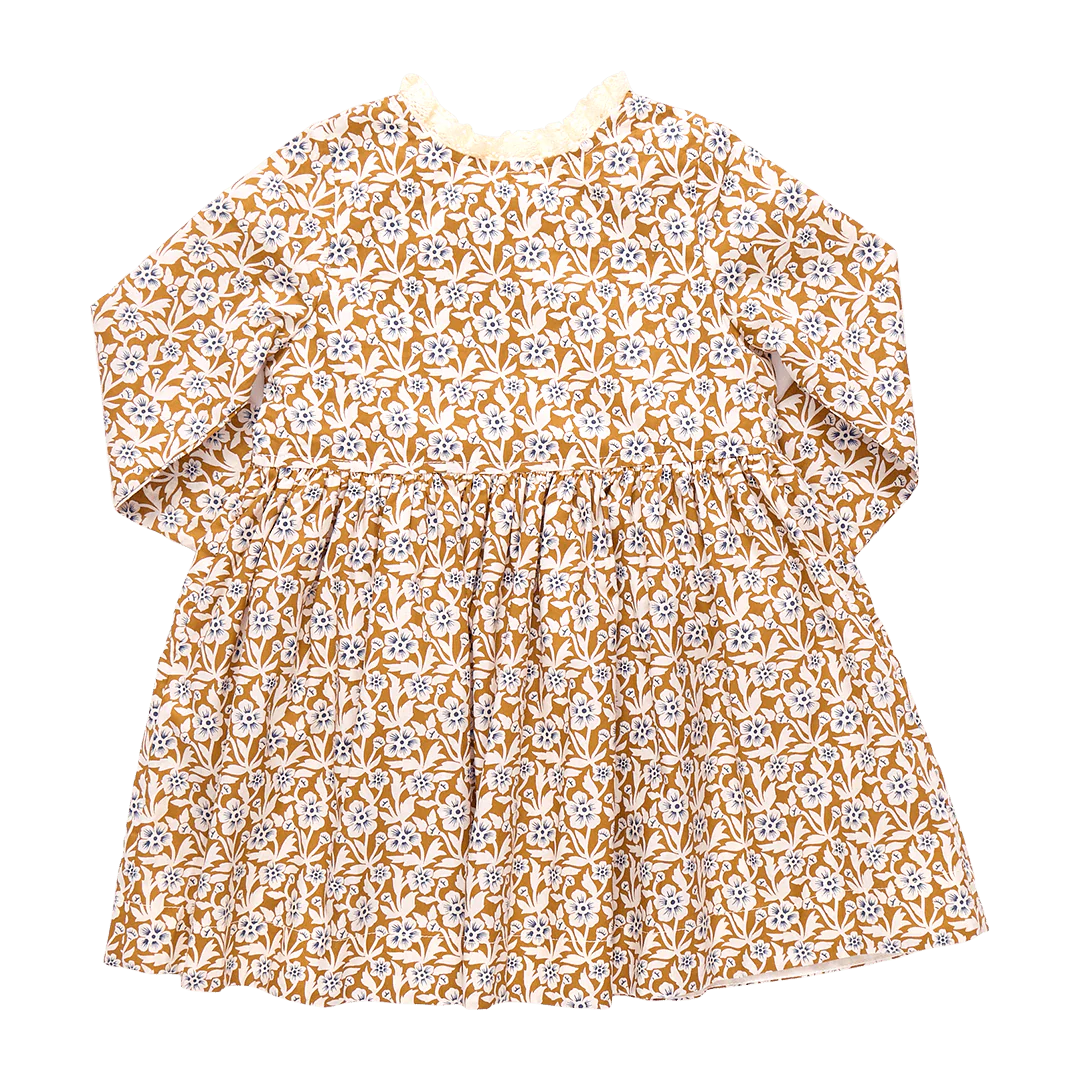 Autumn Dress- Gold Climbing Floral