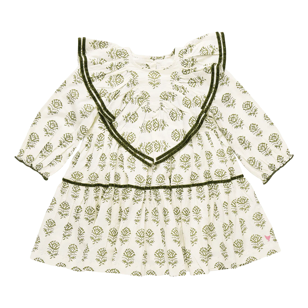 Raphaela Dress - Olive Rose Floral