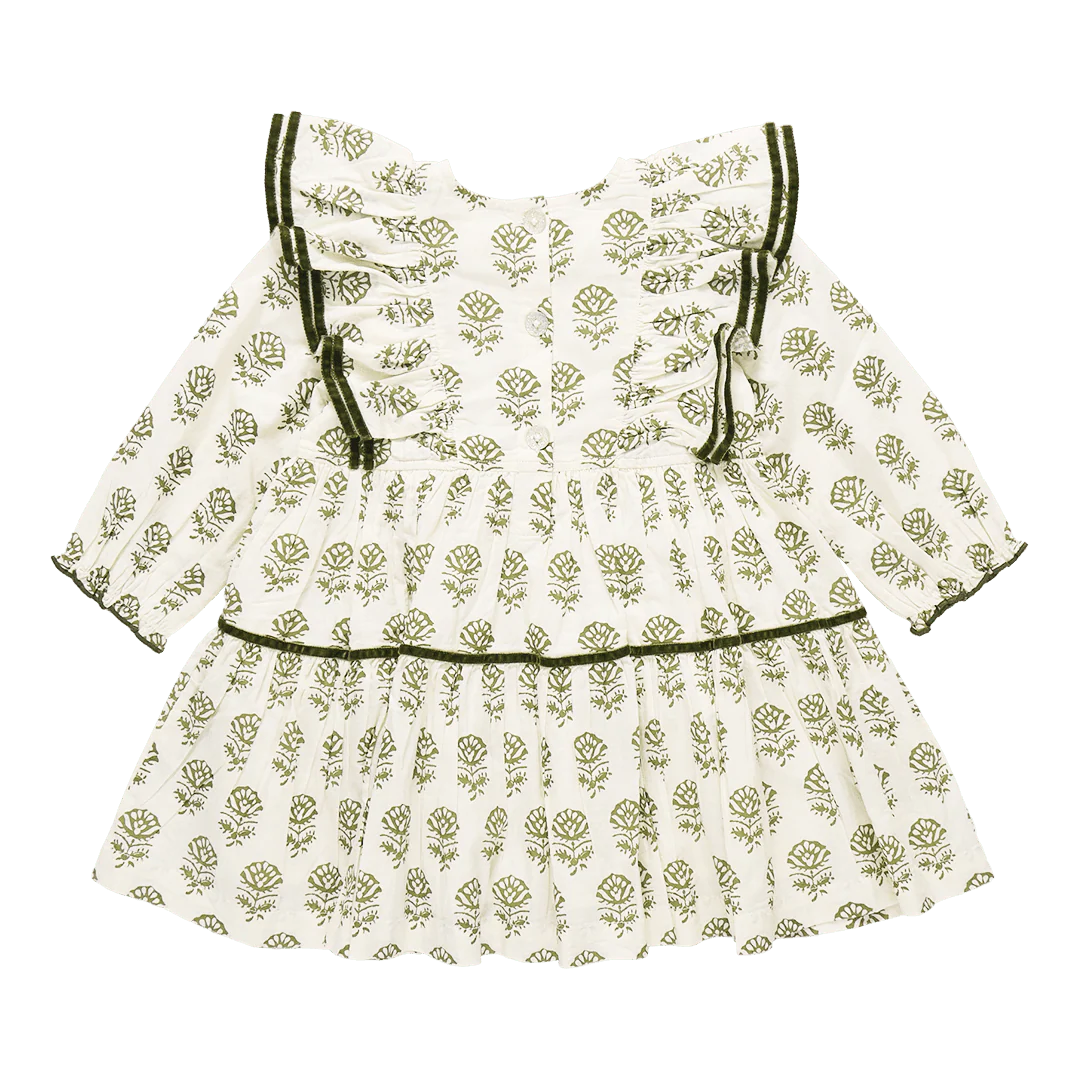 Raphaela Dress - Olive Rose Floral