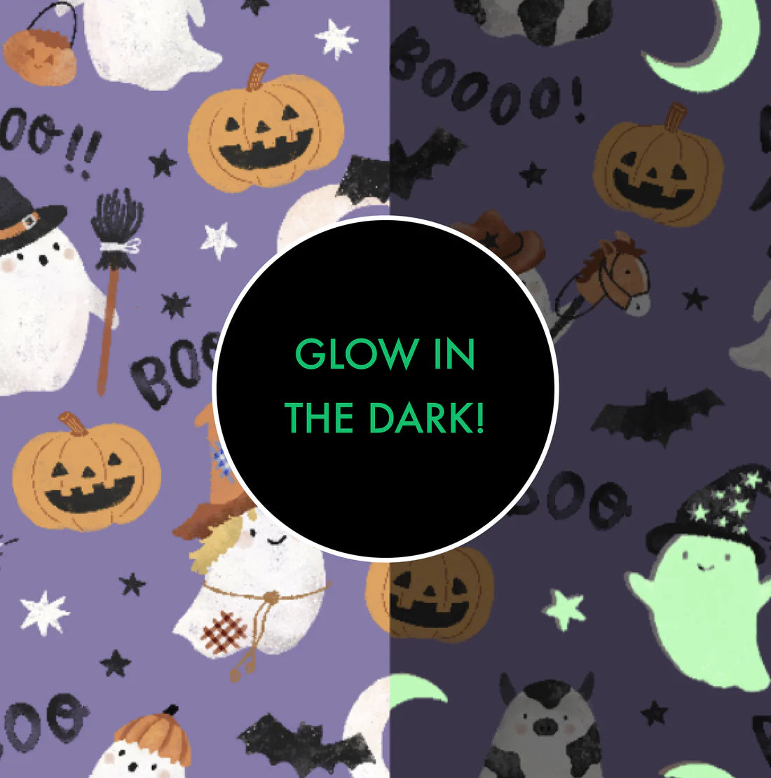 Purple Costumed Ghosts Glow in the Dark Loungewear