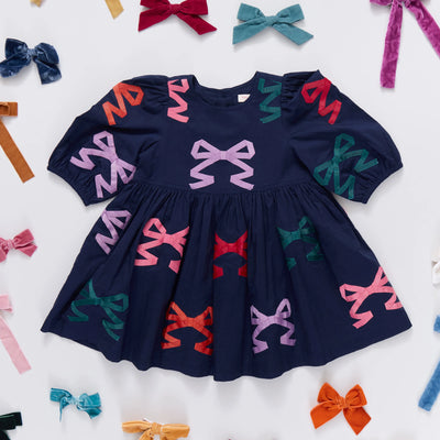 Brooke Dress - Multi Bow Applique