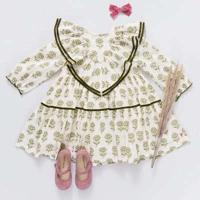 Raphaela Dress - Olive Rose Floral