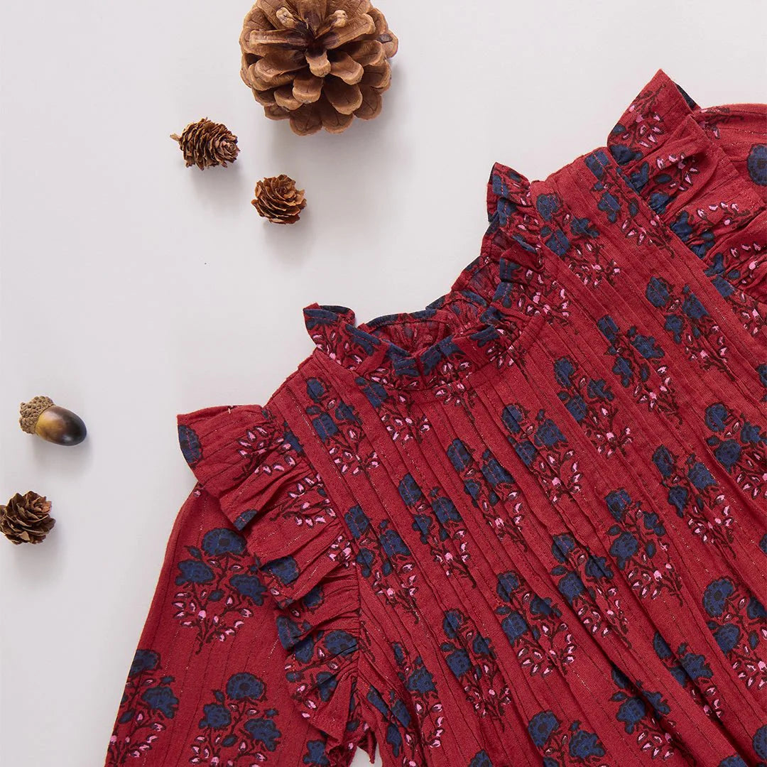 Jaipur Dress - Red Autumn Strawflower
