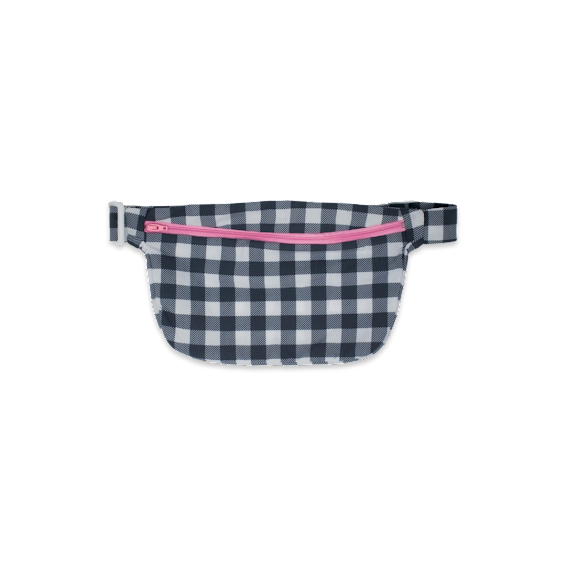 Navy Check Fanny Pack