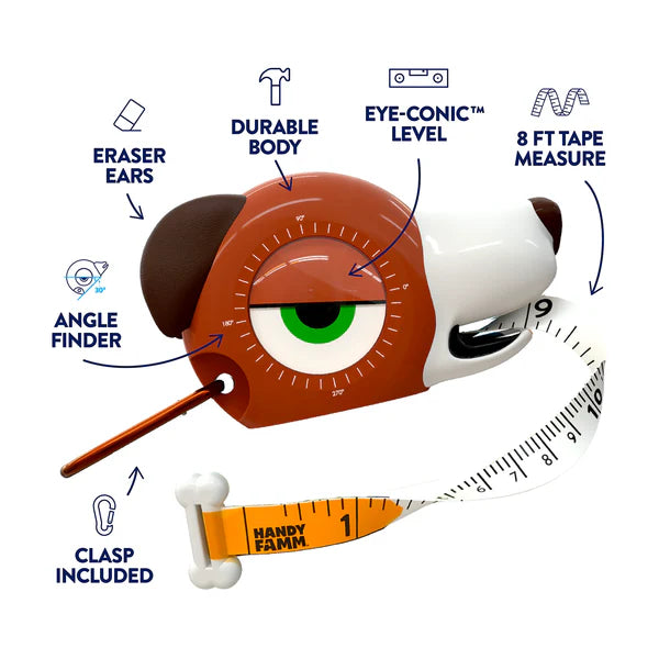 Tape Measure for Kids STEM | Fido the Dog (4-in-1 Tool)