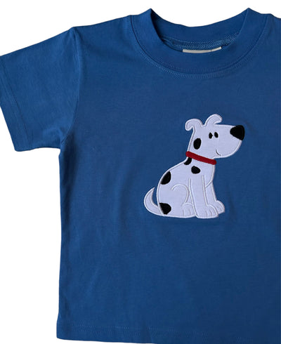 Blue Short Sleeve Tee with Dalmation