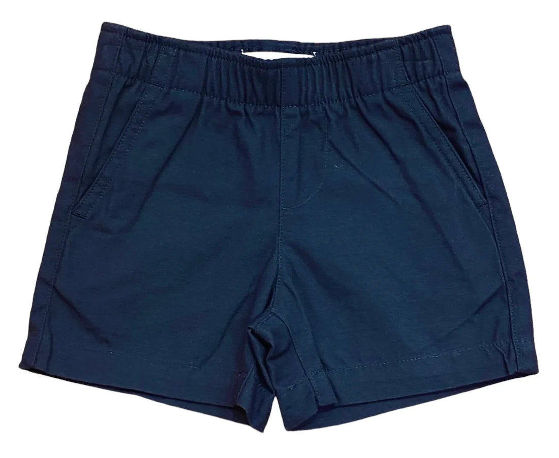 Navy Drew Elastic Waist Shorts