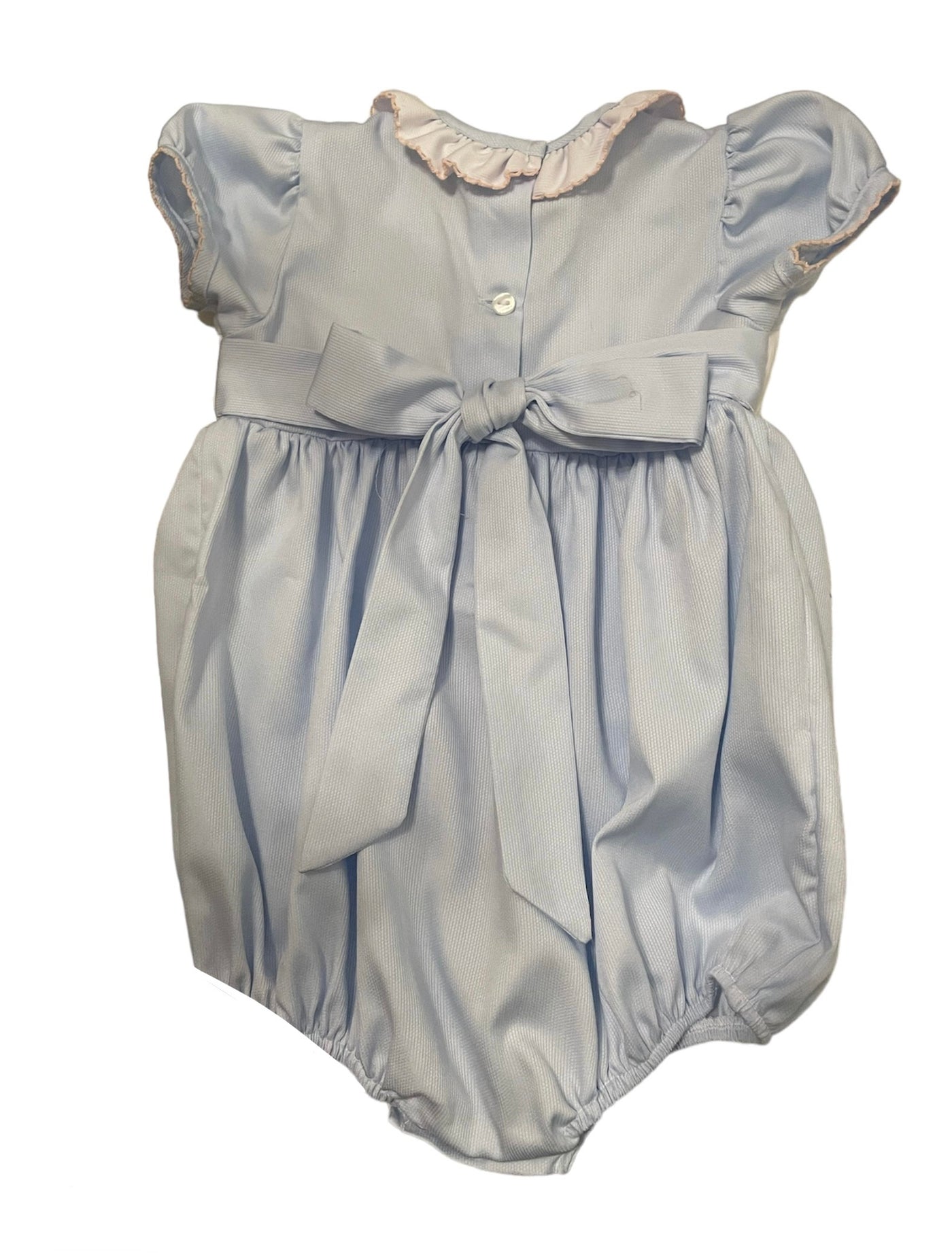 Rosie Light Blue Smock Waist Bunny Bubble