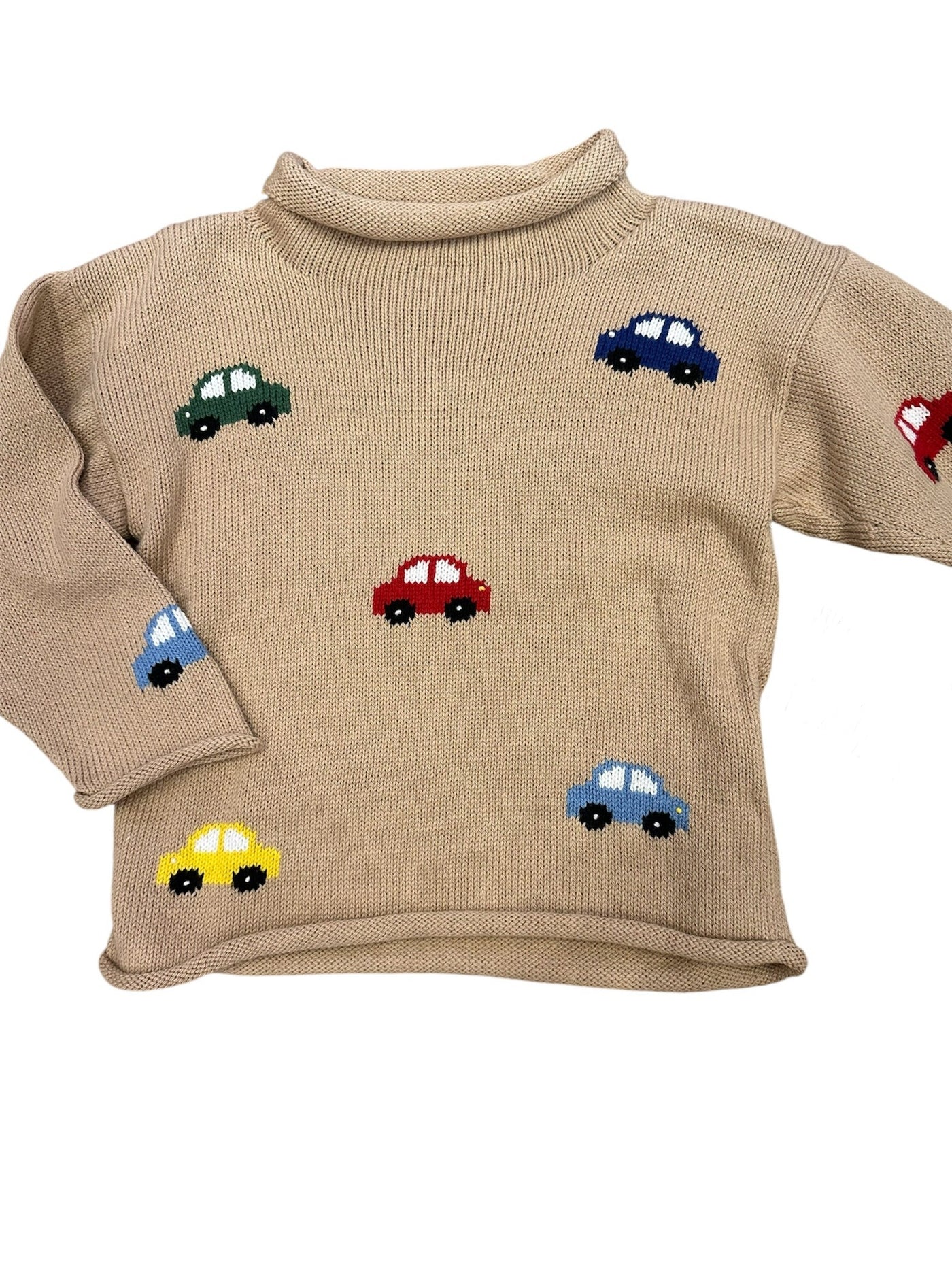 Sand Cars Roll Neck Sweater