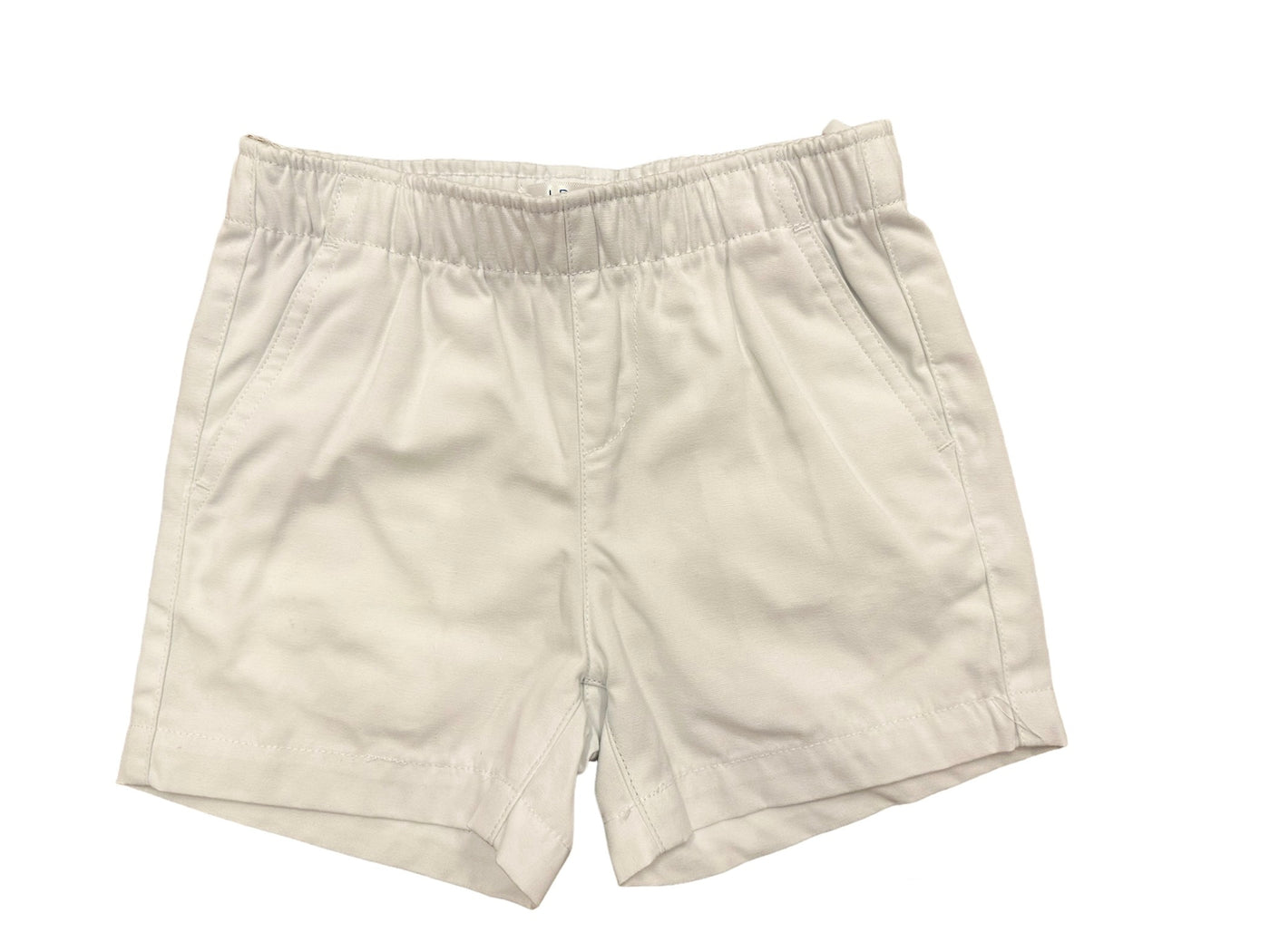 White Drew Elastic Waist Shorts