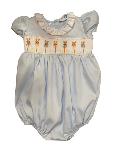 Rosie Light Blue Smock Waist Bunny Bubble