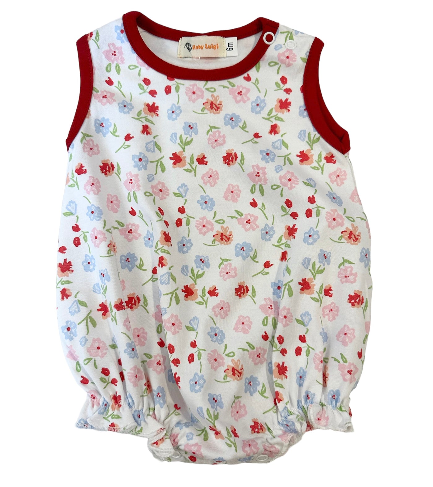 Deep Red Floral Print Bubble