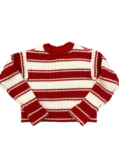 Ruby Red & White Stripe Sweater