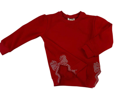 Bow Side Red Sweatshirt