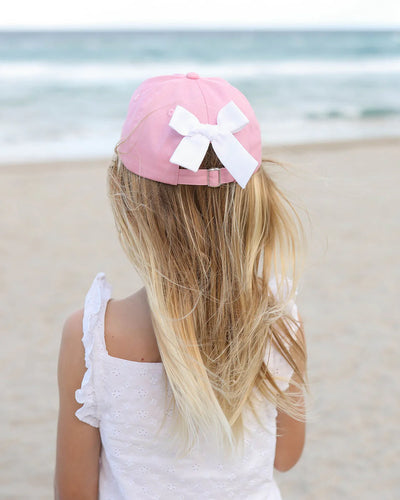 Customizable Bow Baseball Hat in Palmer Pink