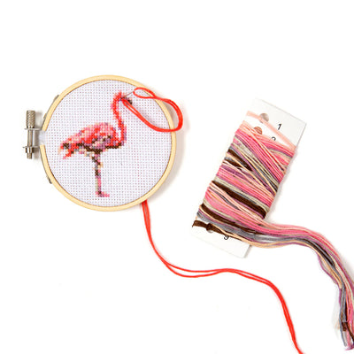 Flamingo Mini Cross Stitch Embroidery Kit