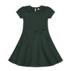 Quilted Knit Skater Dress- Dark Green Heather Quilted