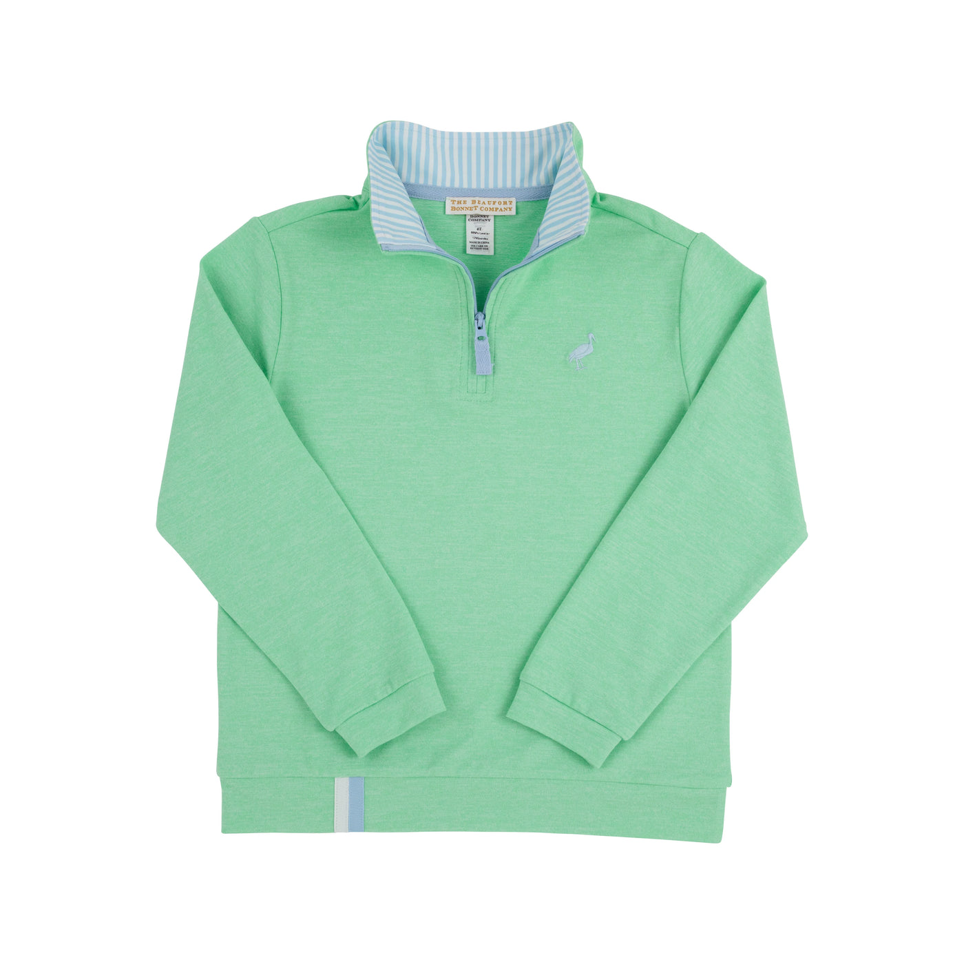 Grace Bay Green with Beale Street Blue Stripe Prepletic Hayword Half Zip