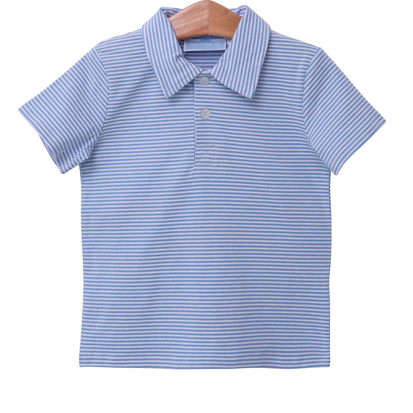 Cornflower Stripe Henry Polo