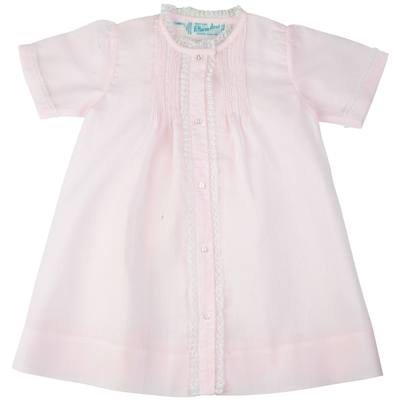 Pink Newborn Lace Folded Daygown