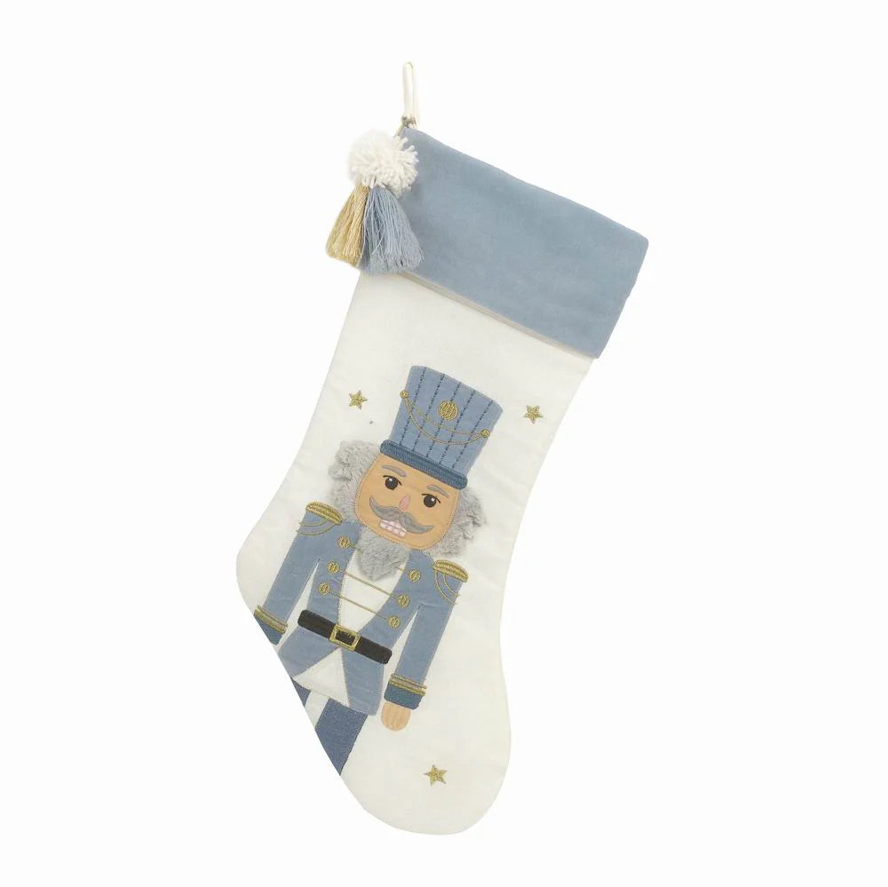 Tasseled Nutcracker Stocking- Winter Blue