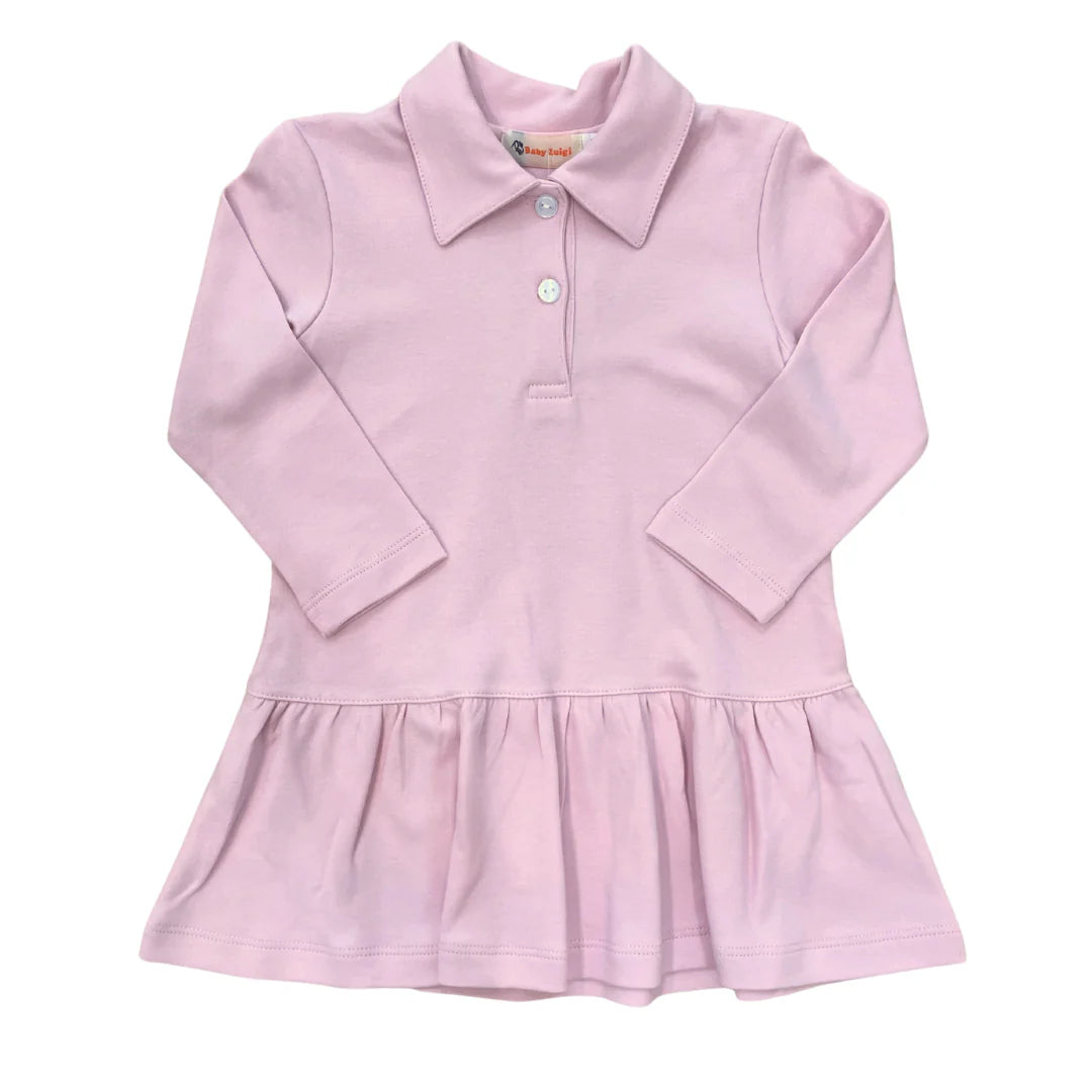 Light Pink Long Sleeve Polo Tennis Dress