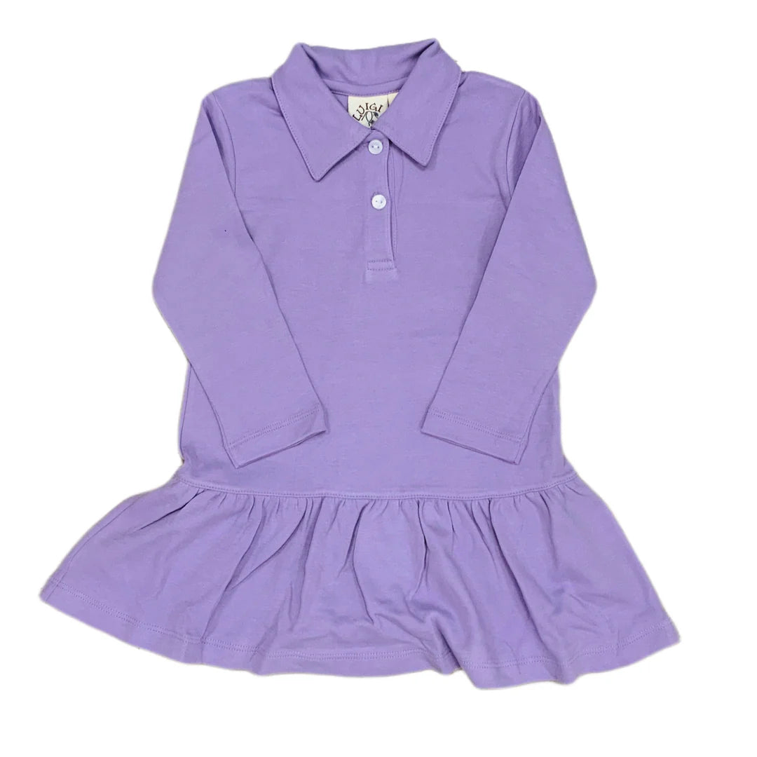 Lavender Long Sleeve Polo Tennis Dress