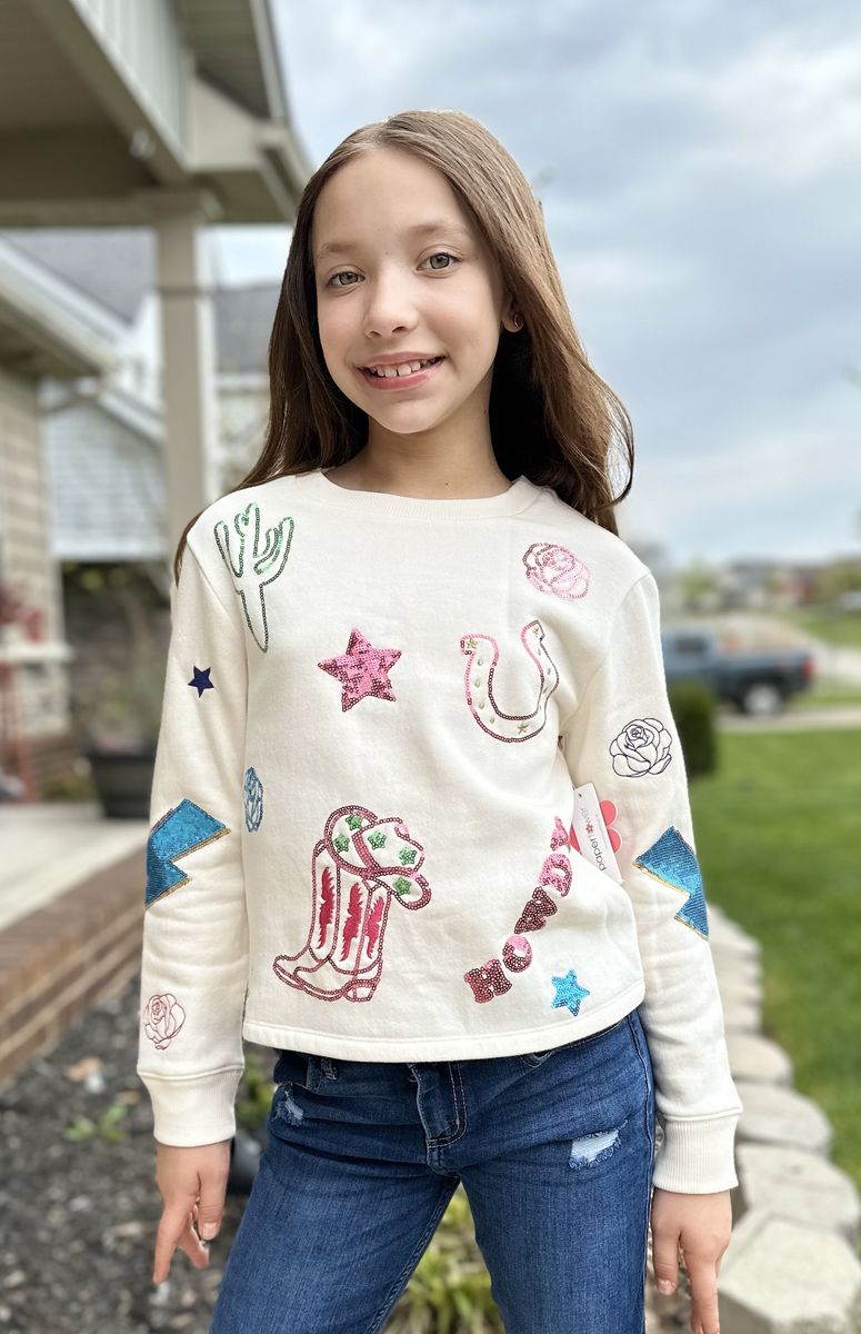 Howdy Sequins and Embroidery Western Icon Sweatshirt