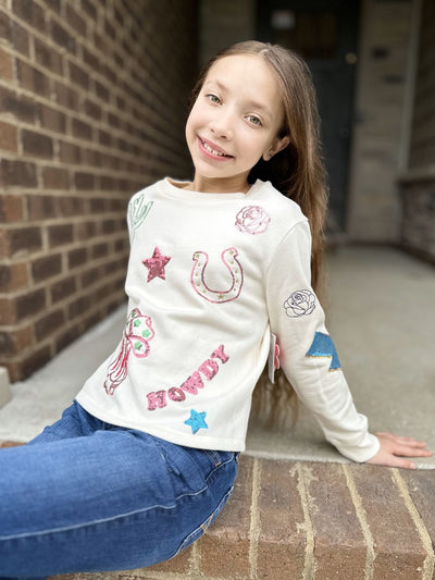 Howdy Sequins and Embroidery Western Icon Sweatshirt