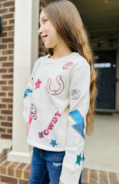 Howdy Sequins and Embroidery Western Icon Sweatshirt