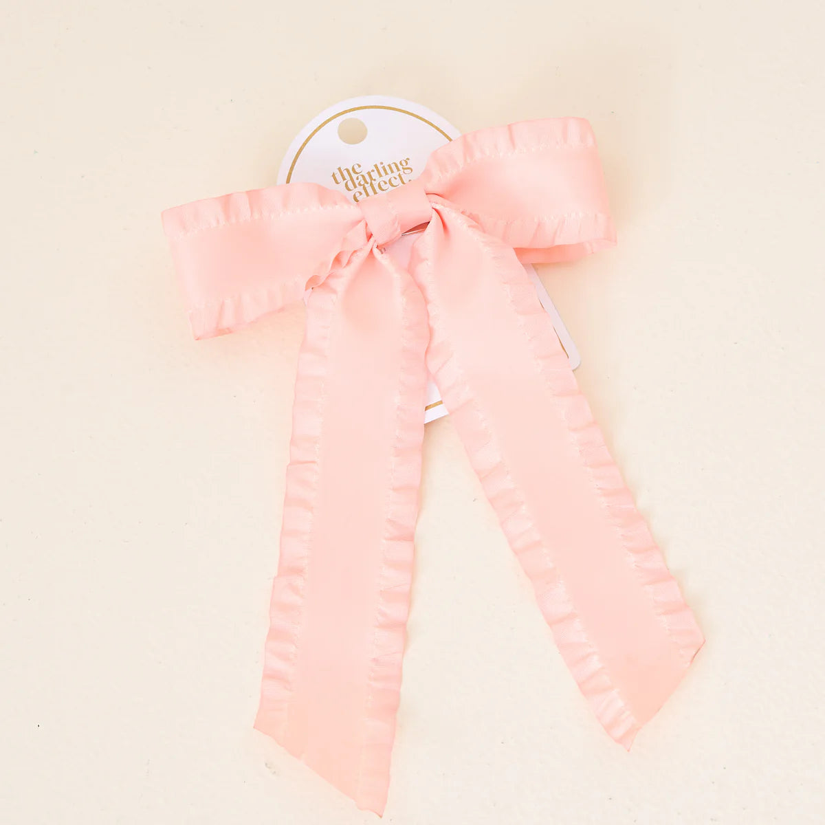 Ruffle Hair Bow- Blush